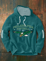 Men's Football Fans Lovers Gameday Casual Waffle Hoodie