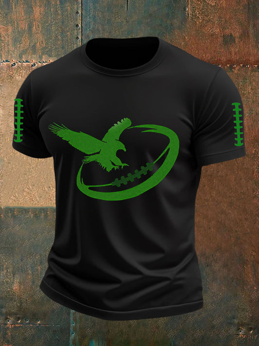 Men's Football Fans Lovers Gameday Casual Short Sleeve T-shirt