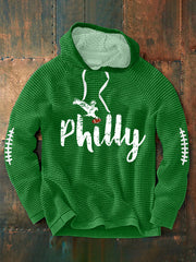 Men's Football Fans Lovers Gameday Casual Waffle Hoodie