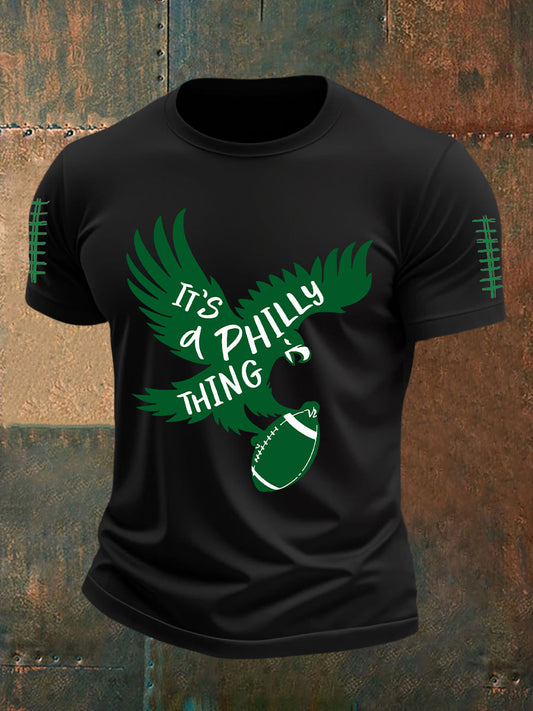 Men's Football Fans Lovers Gameday Casual Short Sleeve T-shirt