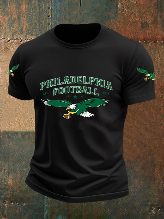 Men's Football Fans Lovers Gameday Casual Short Sleeve T-shirt