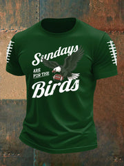 Men's Football Fans Lovers Gameday Casual imitation cotton short-sleeved T-shirt