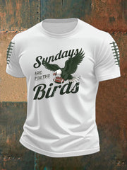 Men's Football Fans Lovers Gameday Casual imitation cotton short-sleeved T-shirt