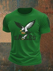 Men's Football Fans Lovers Gameday Casual imitation cotton short-sleeved T-shirt