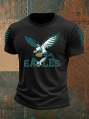 Men's Football Fans Lovers Gameday Casual imitation cotton short-sleeved T-shirt