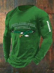 Men's Football Fans Lovers Gameday Casual Long Sleeve T-shirt