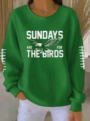 Women's Football Fans Lovers Gameday Printed Casual Loose Long Sleeve Top