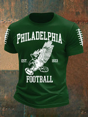 Men's Football Fans Lovers Gameday Casual imitation cotton short-sleeved T-shirt