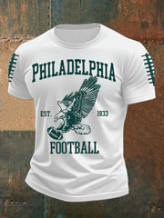 Men's Football Fans Lovers Gameday Casual imitation cotton short-sleeved T-shirt