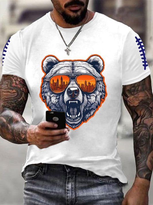 Men's Football Fans Lovers Gameday Casual Short Sleeve T-shirt