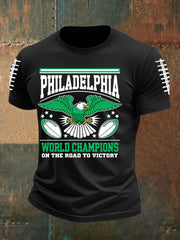 Men's Football Fans Lovers Gameday Casual imitation cotton short-sleeved T-shirt