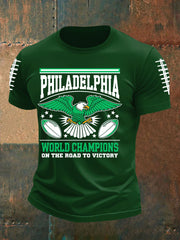 Men's Football Fans Lovers Gameday Casual imitation cotton short-sleeved T-shirt