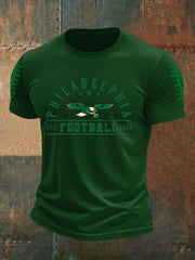 Men's Football Fans Lovers Gameday Casual imitation cotton short-sleeved T-shirt