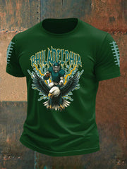 Men's Football Fans Lovers Gameday Casual imitation cotton short-sleeved T-shirt