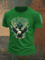 Men's Football Fans Lovers Gameday Casual imitation cotton short-sleeved T-shirt