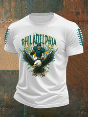 Men's Football Fans Lovers Gameday Casual imitation cotton short-sleeved T-shirt