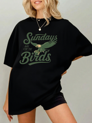 Women's Football Fans Lovers Gameday Casual imitation cotton short-sleeved T-shirt