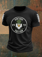 Men's Football Fans Lovers Gameday Casual imitation cotton short-sleeved T-shirt