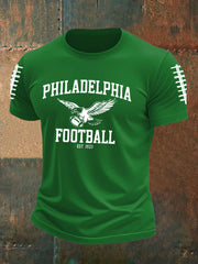 Men's Football Fans Lovers Gameday Casual imitation cotton short-sleeved T-shirt