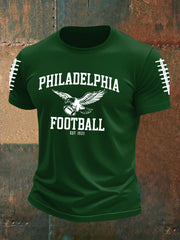 Men's Football Fans Lovers Gameday Casual imitation cotton short-sleeved T-shirt