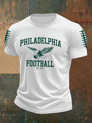 Men's Football Fans Lovers Gameday Casual imitation cotton short-sleeved T-shirt