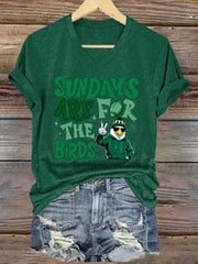 Women's Football Fans Lovers Gameday Casual short-sleeved T-shirt