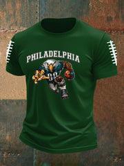 Men's Football Fans Lovers Gameday Casual imitation cotton short-sleeved T-shirt