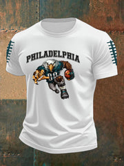 Men's Football Fans Lovers Gameday Casual imitation cotton short-sleeved T-shirt