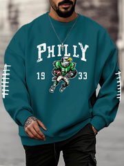 Men's Football Fans Lovers Gameday Casual Crew Neck Sweatshirt