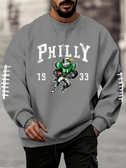 Men's Football Fans Lovers Gameday Casual Crew Neck Sweatshirt
