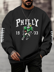 Men's Football Fans Lovers Gameday Casual Crew Neck Sweatshirt