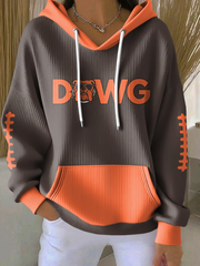 Women's Football Fans Lovers Gameday Casual Hooded Sweatshirt with Pockets