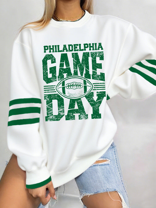 Women's Football Fans Lovers Gameday Casual Sweatshirt