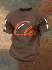 Men's Football Fans Lovers Gameday Casual Waffle Short Sleeve