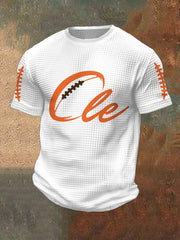 Men's Football Fans Lovers Gameday Casual Waffle Short Sleeve