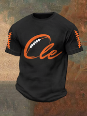 Men's Football Fans Lovers Gameday Casual Waffle Short Sleeve