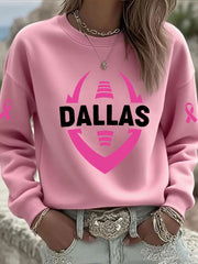 Women's Breast Cancer Awareness Print Casual Sweatshirt