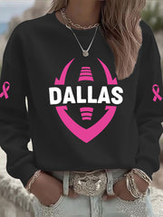 Women's Breast Cancer Awareness Print Casual Sweatshirt