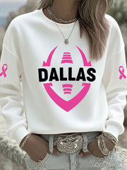 Women's Breast Cancer Awareness Print Casual Sweatshirt