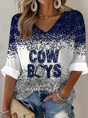 Women's American football V-neck top