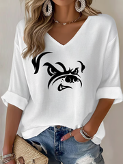 Women's Football Fans Lovers Gameday Casual Waffle T-shirt