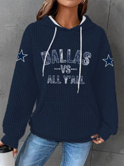 Women's American football waffle hooded sweatshirt