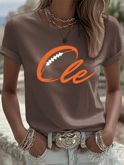 Women's Football Fans Lovers Gameday Casual short-sleeved T-shirt