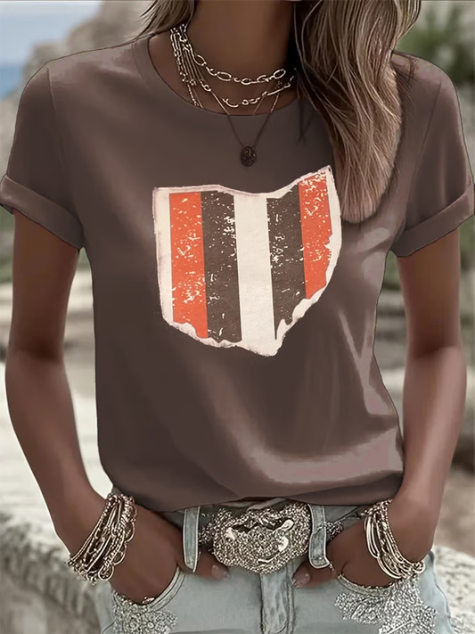 Women's Football Fans Lovers Gameday Casual short-sleeved T-shirt