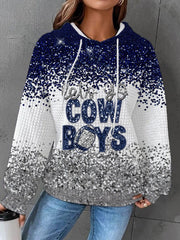 Women's American football waffle hooded sweatshirt