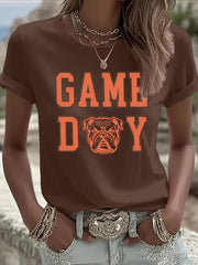 Women's Football Fans Lovers Gameday Casual short-sleeved T-shirt