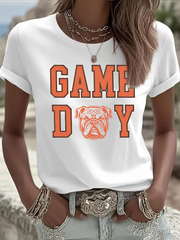 Women's Football Fans Lovers Gameday Casual short-sleeved T-shirt