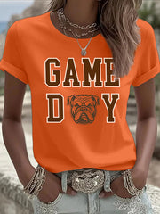 Women's Football Fans Lovers Gameday Casual short-sleeved T-shirt