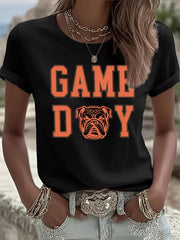 Women's Football Fans Lovers Gameday Casual short-sleeved T-shirt