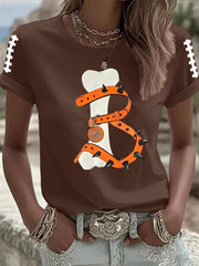 Women's Football Fans Lovers Gameday Casual short-sleeved T-shirt